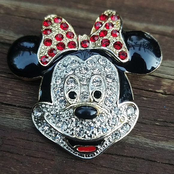 1980s Disney Minnie Mouse Pin Or Necklace Pendant - Convertible - Picture 1 of 8